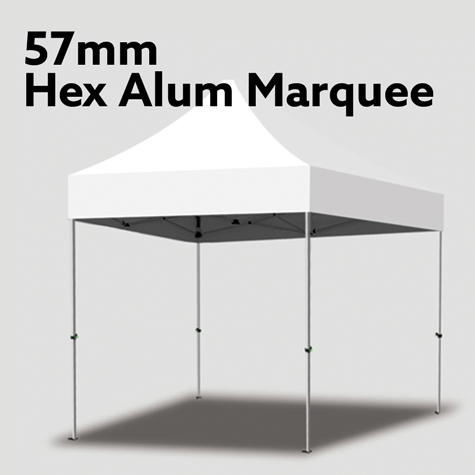 57mm Hex Alum Marquee Frame with Custom Printed Canopy 57mm Hex Alum Marquee Frame with Custom Printed Canopy
